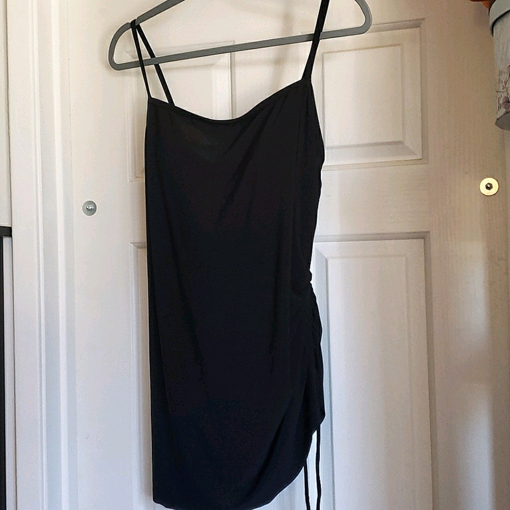 Black modest one piece swimsuit